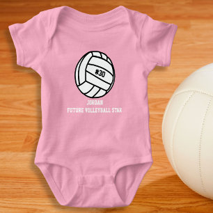Body Para Bebé Número personalizado del jugador de voleibol,