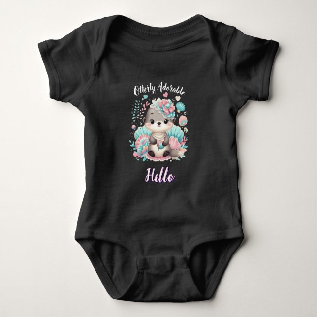 Body Para Bebé Nutria adorable y kawaii (Anverso)