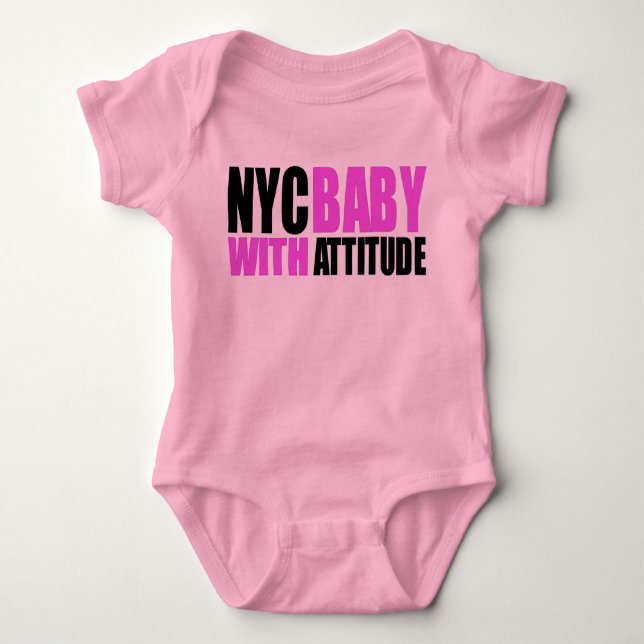 Body Para Bebé NycBabywAttitude_blk&pink chica (Anverso)