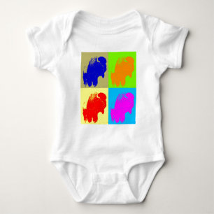 Body Para Bebé Obra de arte retro pop Bison Buffalo
