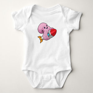 Body Para Bebé Octopus con cohete