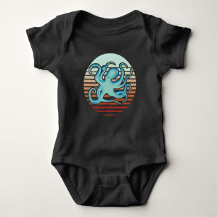 Body Para Bebé Octopus de estilo retro de los años 70