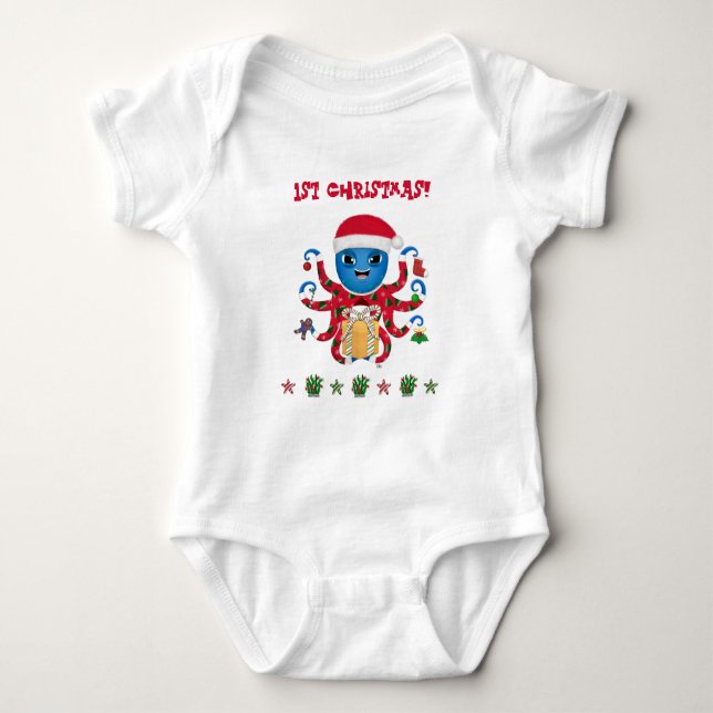 Body Para Bebé Octopus navidades (Anverso)