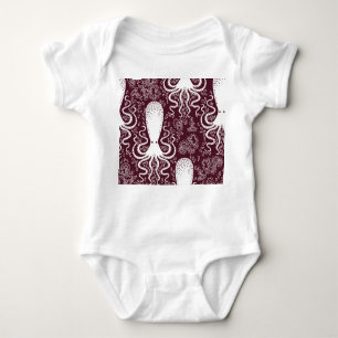 Body Para Bebé Octopus vintage: Esplendor de patrón subacuático