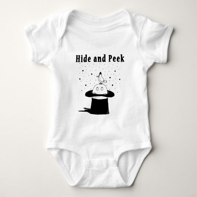 Body Para Bebé Ocultar y mirar Gorra Baby Bodysuit (Anverso)