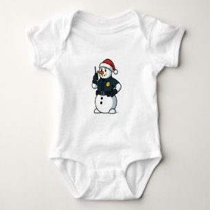 Body Para Bebé Oficial de policía de muñeco de nieve Navidad 2026