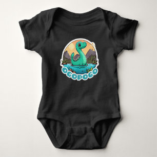 Body Para Bebé Ogopogo verde lindo, el monstruo del lago Okanagan