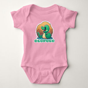 Body Para Bebé Ogopogo verde lindo, el monstruo del lago Okanagan