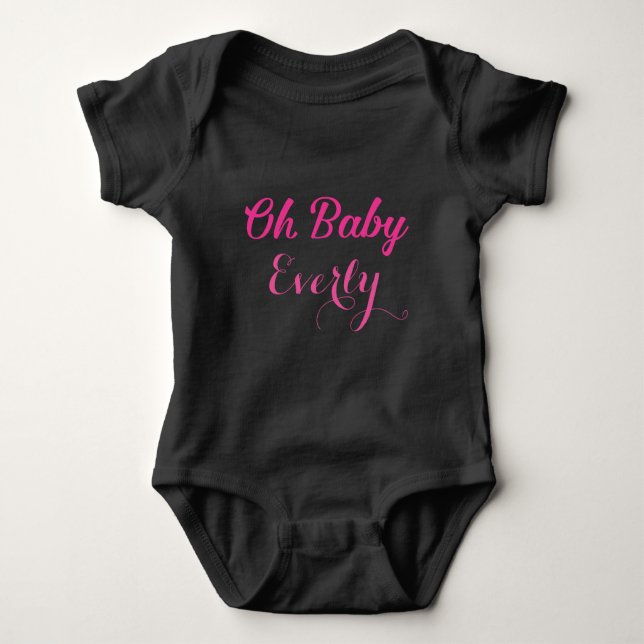 Body Para Bebé Oh Baby Personalizado Rosa Niña Femenina (Anverso)