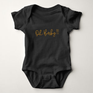 Body Para Bebé Oh Baby Yellow Gold Foil moderno Divertido Diverti