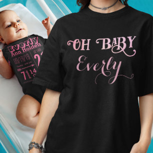Body Para Bebé Oh bebé chica rosa personalizada