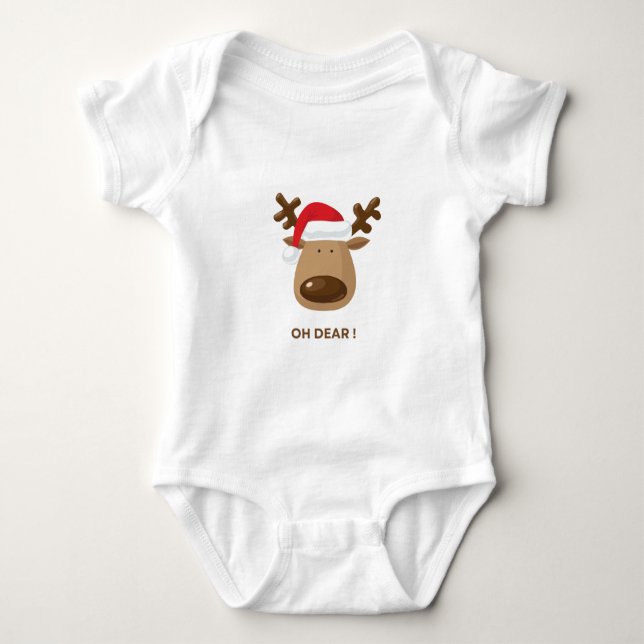 Body Para Bebé Oh Dear! Funny Reindeer Holiday Gift for moms (Anverso)