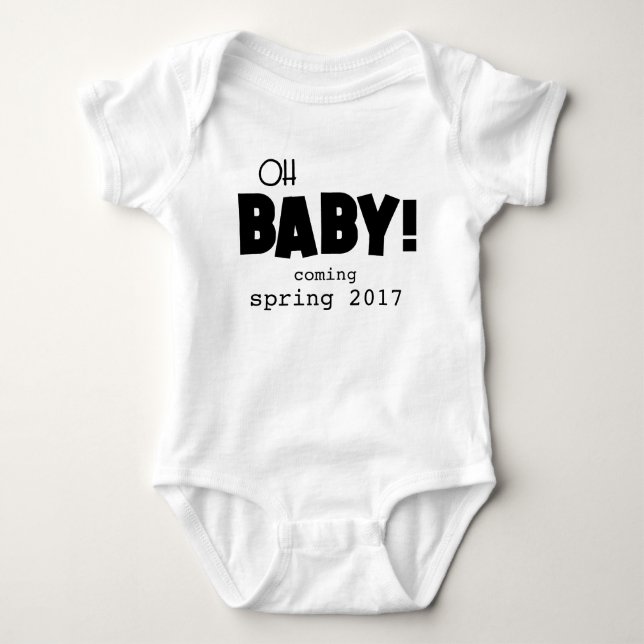 Body Para Bebé Oh invitación del embarazo del bebé el | (Anverso)