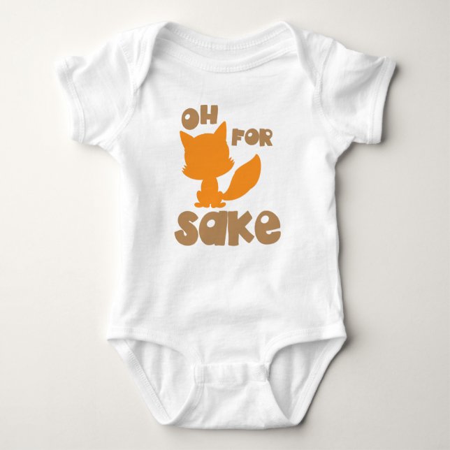 Body Para Bebé Oh Por Fox Sake, Fox Silhouette, Woodland Animal (Anverso)