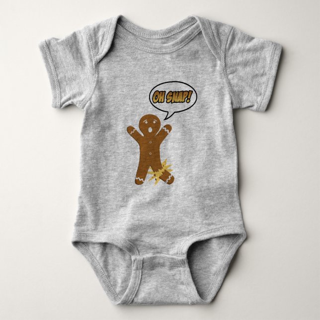 Body Para Bebé ¡Oh Snap! Navidades divertidos Gingerbread Man (Anverso)