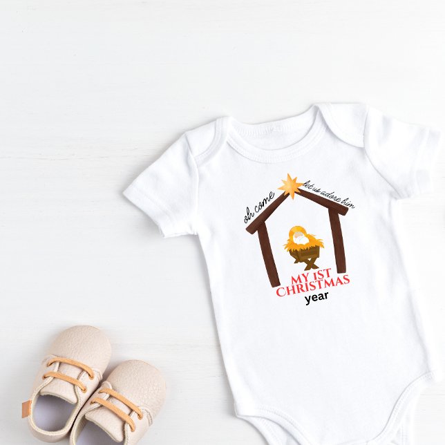 Body Para Bebé Oh ven adorémosle, mi primer Navidad (My first Christmas baby outfit)