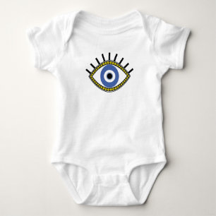 Body Para Bebé Ojo azul, buena suerte, amuleto griego, ojo malo