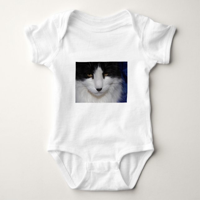 Body Para Bebé Ojos oscuros de gato (Anverso)