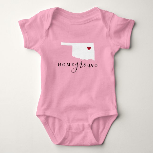 Body Para Bebé Oklahoma Home Grown State Tee (Anverso)