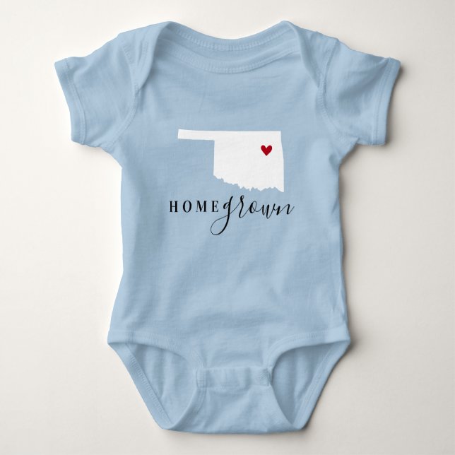 Body Para Bebé Oklahoma Home Grown State Tee (Anverso)