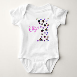 Body Para Bebé "Olga" Nombre Con Cerdos De Guinea Pansies Baby Bo