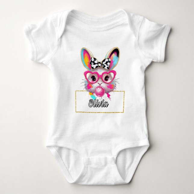 Body Para Bebé Olivia Bubble Easter Bunny (Anverso)