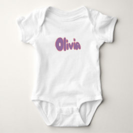 Body Para Bebé Olivia en Letras de Burbuja