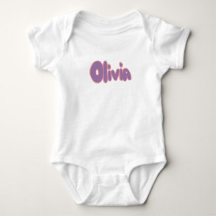 Body Para Bebé Olivia en Letras de Burbuja