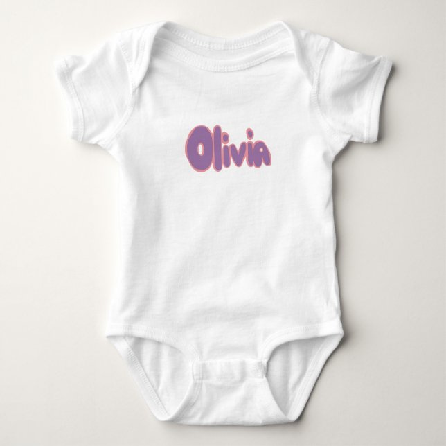 Body Para Bebé Olivia en Letras de Burbuja (Anverso)
