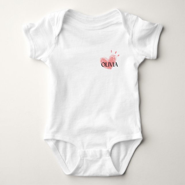 Body Para Bebé Olivia Heart Baby Bodysuit (Anverso)
