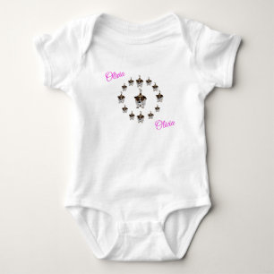 Body Para Bebé "Olivia" Nombre Con Fox Terriers, Bodysuit De Bebé