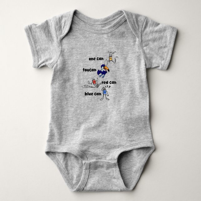 Body Para Bebé One Can Toucan Red Can Blue Can Baby Bodysuit (Anverso)