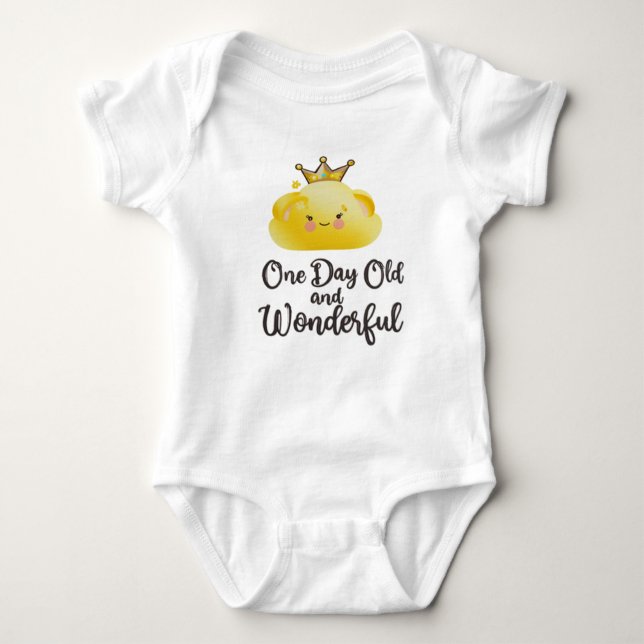 Body Para Bebé One Day Old & Wonderful! (Anverso)