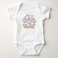 "One-derful", nombre personalizado, flores diseña