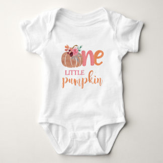 Body Para Bebé One Little Pumpkin Boho Floral 1st Bday