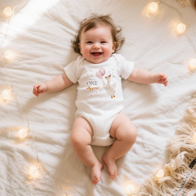 Body Para Bebé One Silly Goose Spring Party Farm First Birthday (Subido por el creador)