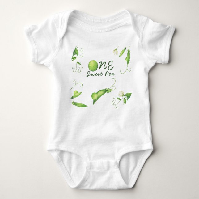 Body Para Bebé One Sweet Pea First Birthday (Anverso)