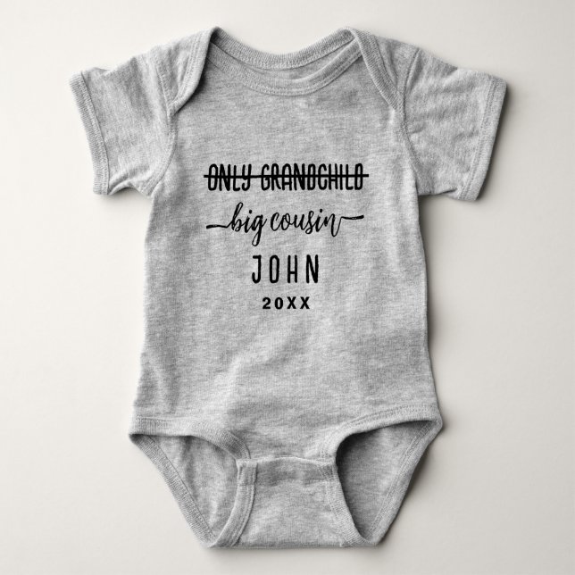 Body Para Bebé Only Grandchild - BIG COUSIN Custom Baby Bodysuit (Anverso)