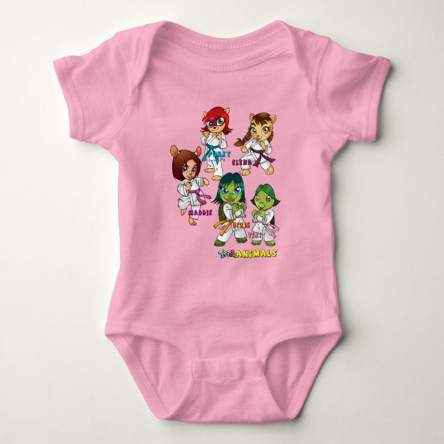 Body Para Bebé ONSIE - Chicas de Karate - Grupo 6 - Elección de c (Anverso)