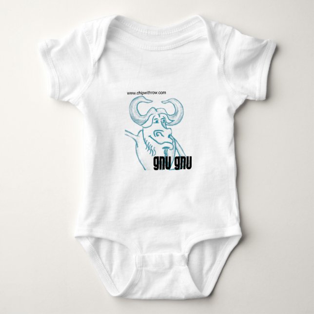 Body Para Bebé onsie del gnu (Anverso)