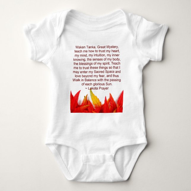 Body Para Bebé onsie del niño del rezo del lakota (Anverso)