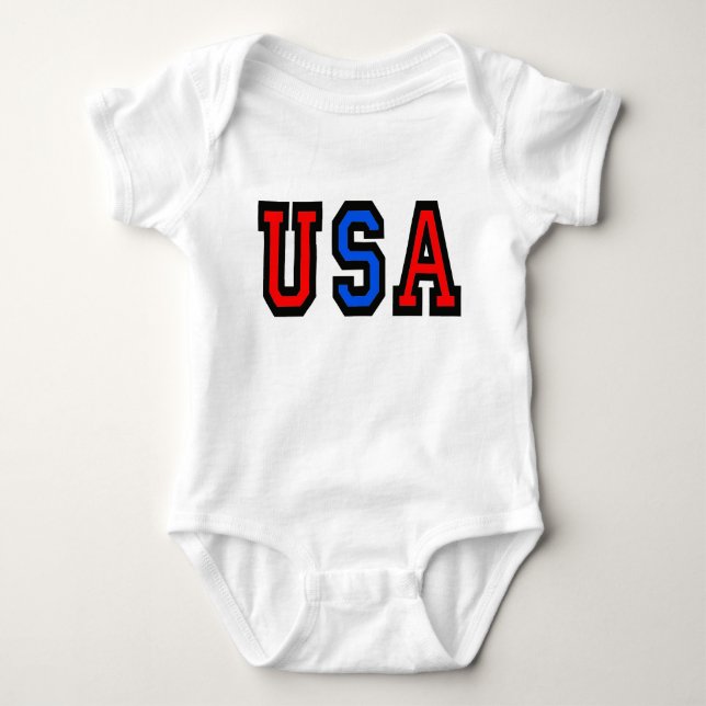 Body Para Bebé Onsie Patriótico de los Estados Unidos (Anverso)