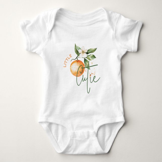 Body Para Bebé Orange Citrus Little Cutie Baby Shower Gift Tshirt (Anverso)