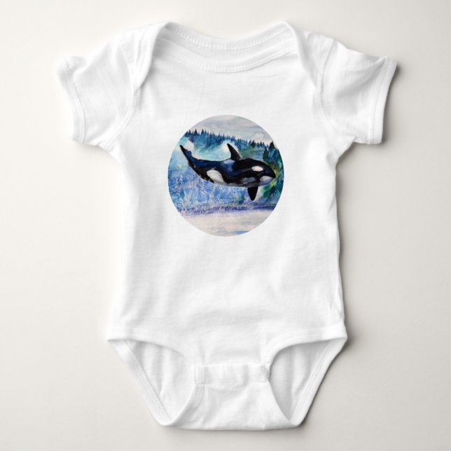 Body Para Bebé Orca Whale Art Baby Bodysuit (Anverso)
