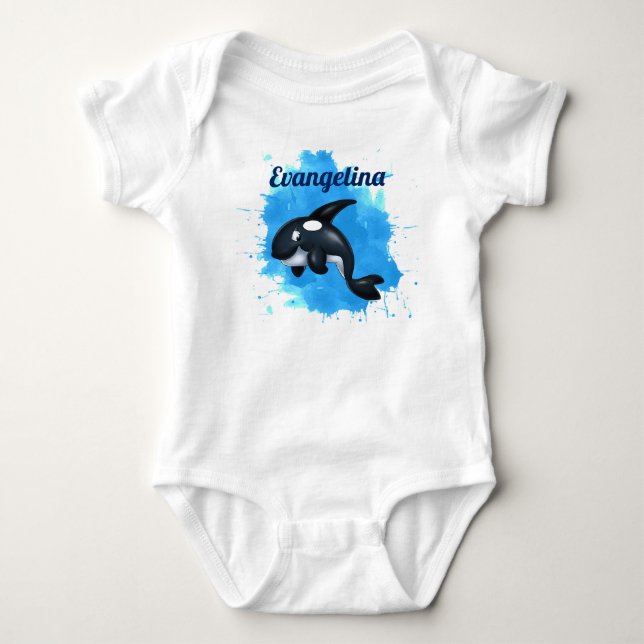 Body Para Bebé Orca Whale Baby Bodysuit (Anverso)