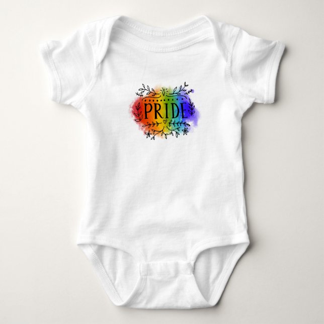 Body Para Bebé Orgullo en color de agua (Anverso)