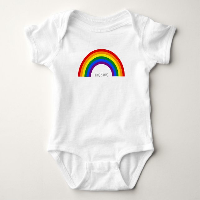 Body Para Bebé Orgullo Gay de Arcoíris. El amor es amor. (Anverso)