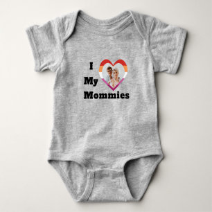 Body Para Bebé Orgullo lésbico LGBTQ Foto personalizada Amo a mis