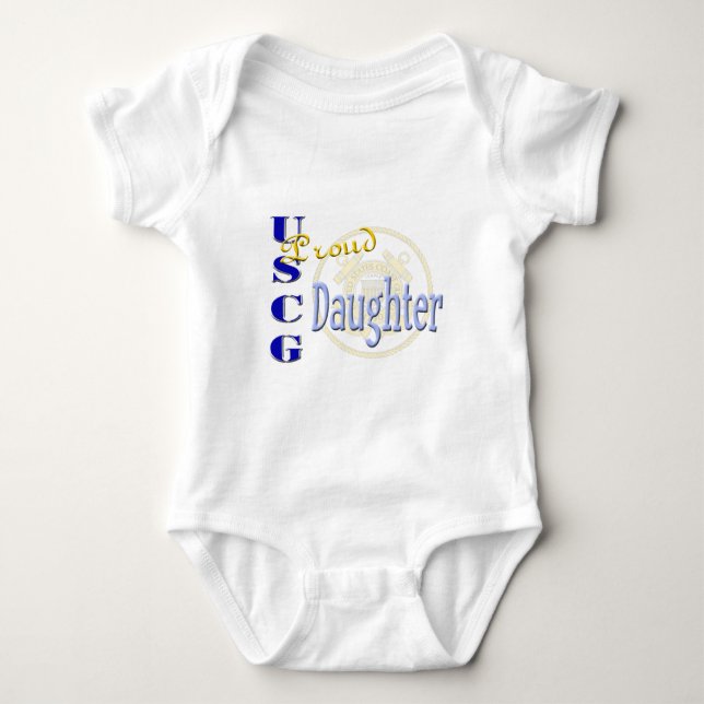 Body Para Bebé Orgullosa hija de USCG (Anverso)