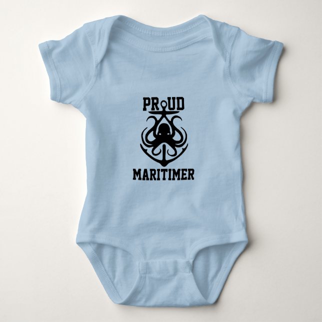 Body Para Bebé Orgulloso Maritimer octopus Lighthouse ruta T- (Anverso)